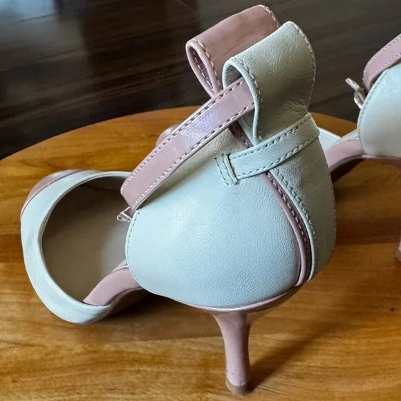 Violet & Red “Chloe” Pink & Ivory Spectator Heels  Women’s 8M  3.5” Heel - Picture 7 of 9